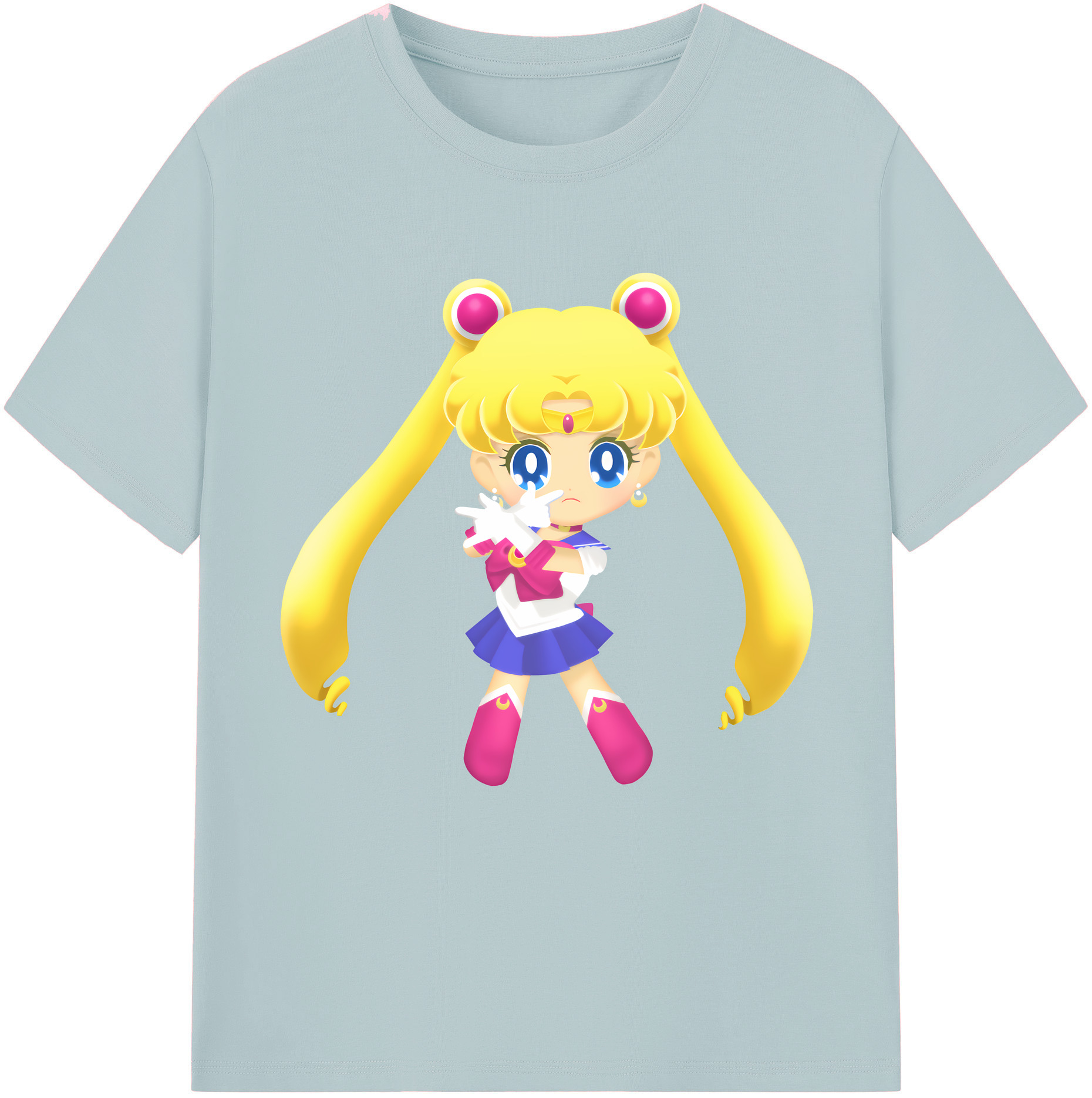 （画像用） 美少女戦士セーラームーン 月野 うさぎ つきの うさぎ Sailor Moon Tsukino Usagi 綿100％半袖Tシャツ（フロントプリント）